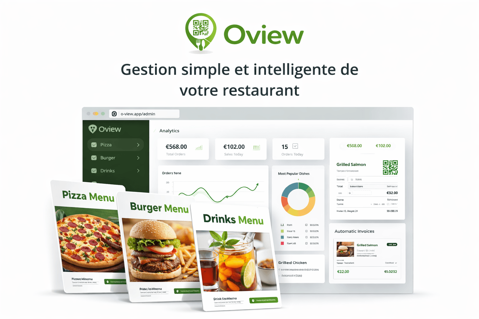 Interface de gestion Oview - tableau de bord simple et intelligent